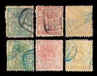 ○ 1885-1888年小龙毛齿、光齿邮票三枚全八套